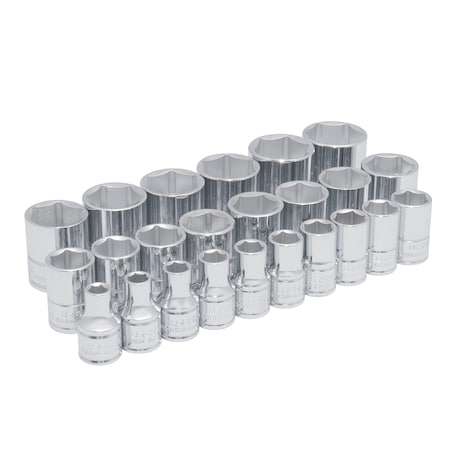 Urrea 1/2" drive 6-point short socket set 24PC 54209